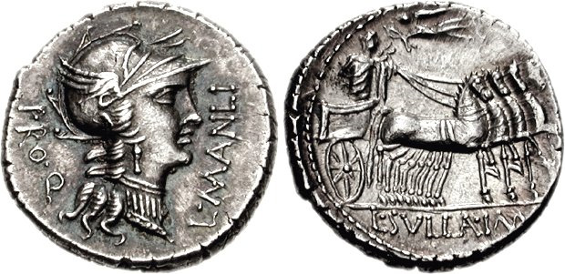 manlia roman coin denarius